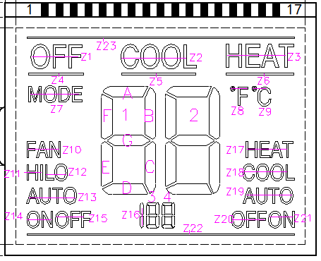 Customized 4 Digits VA LCD Display with White LCD Display for Room Temperature Thermostat -20° to +70° Degree 1