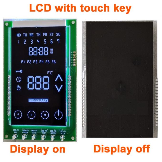 Customized VA Type LCD Display Module with Touch Panel for Thermostat, Operating Temperature -30~+80℃, RoHS Compliant 3